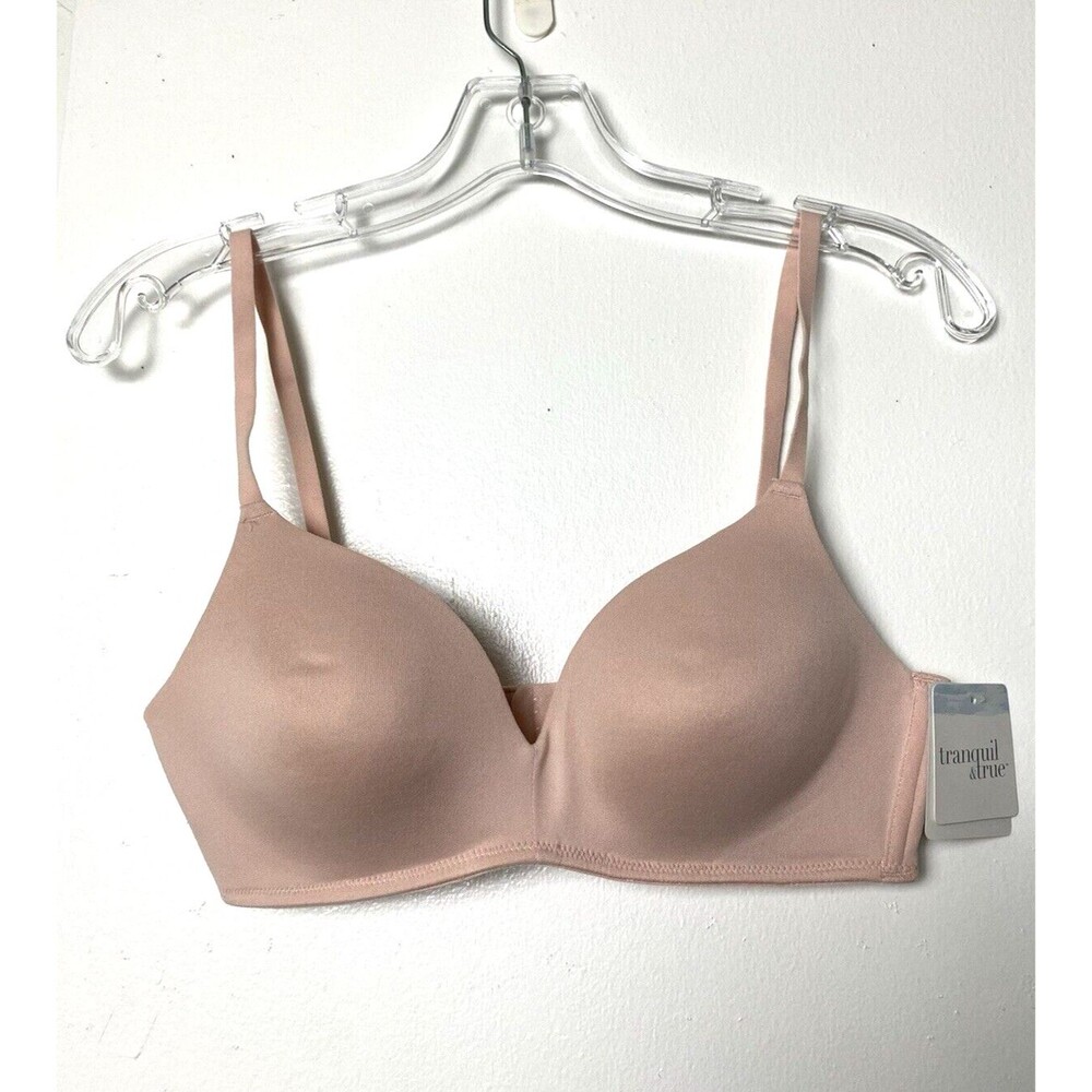 Tranquil & True T-shirt Bra Women's Pink Beige Size M Adjustable Strap Wire Free